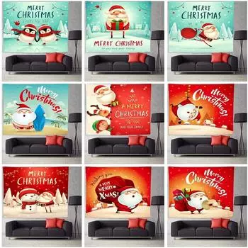 Christmas Abstract Santa Claus Tapestry Living Room Sofa Home Decor Christmas Gift 100x75cm