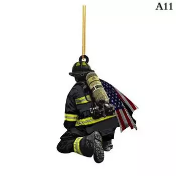 Christmas Acrylic Elegant Firefighter Car Charm For Cozy Home Ornamentation 11