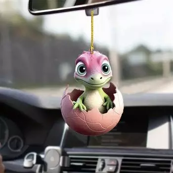 Christmas Acrylic Playful Egg Shell Baby Dragon Car Decoration For Joyful Celebrations