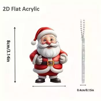 Christmas Adorable Acrylic Santa Claus Ornament For Car Interior Decoration 1