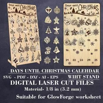 Christmas Advent Calendar 25 Days Wooden Pendants Countdown Christmas Sign Rustic Number Date