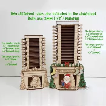 Christmas Advent Calendar Wooden Santa Chimney Countdown Party Window Tabletop Ornament Small