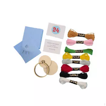 Christmas Advent Calendar Xmas Stitch Kit Embroidery Stamped Handmade Sewing Supplies