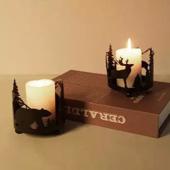 Christmas Aromatherapy Metal Iron Candle Holder Home Desktop Ornaments Props Round Products Gifts YTL-L