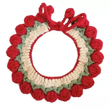 Christmas atmosphere, ritual, scarf, scarf, cat and dog wool, woven scarf, popular Christmas pet collar XS