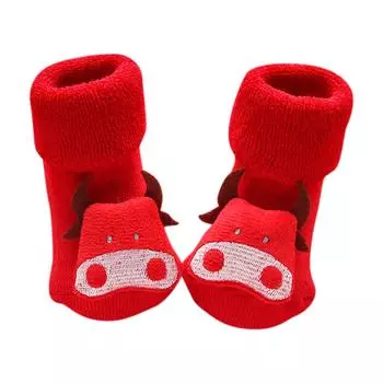 - Christmas Baby Red Socks Learn Walk Supplies Cotton Socks for Toddler 0-36 Mon Red Big Eyes