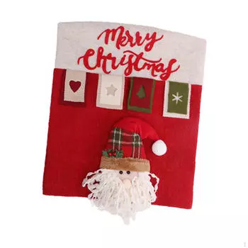 Christmas Back Chair Cover Protection Washable Sturdy Dining Decoration for Festival Santa Claus
