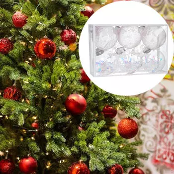 Christmas Ball Ornaments Decorative Baubles Decorations DIY Crafts Hanging for 12pcs Style C