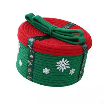 Christmas Basket Cotton Rope Shelf Desktop Sundries Storage Green 22x12cm