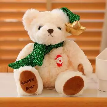 Christmas Bear Doll Christmas Cute Scarf Teddy Bear Plush Toy Doll Christmas Gift Girl 20cm