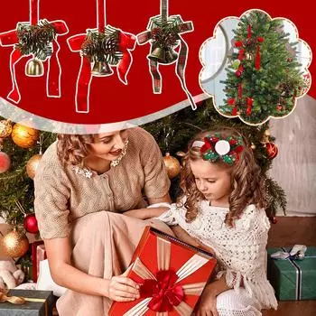 Christmas Bells Decorative Artificial Pine Cone Red Tree Xmas Bells Bells Noel Hanging Leaves N V4F1 2-1pcs