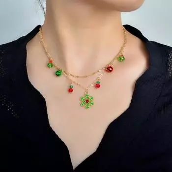 Christmas Bells Snowflake Necklace Clavicle Chain Double Alloy Women s Jewelry Fashion Accessories for Women Creative Gifts A