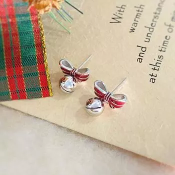 Christmas Bow Bell Earrings Light Luxury High-end Christmas Earrings for Women