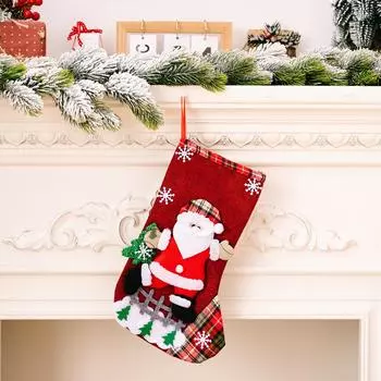 Christmas Burlap Plush Stockings Delightful Holiday Gift Bags For Candy And Decorations Santa Sock