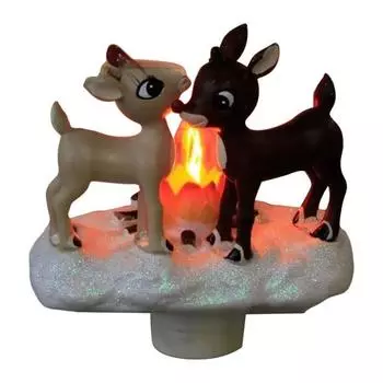 Christmas Campfire Flickering Night Light 3D LED Small Electric Light with Faux Flicker Flame for Holiday Indoor Decorations D