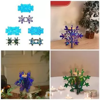 Christmas Candle Holder Silicone Molds Unique Snowflake Candle Holder Silicone Mold Personalized Home Decors Resin Mold 2