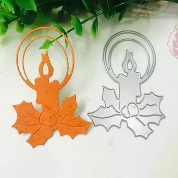 Рождественские свечи, вырубные штампы, металлический трафарет, сделай сам, скрапбукинг, альбом, бумажная открытка, тиснение, ремесло, искусство, огонь