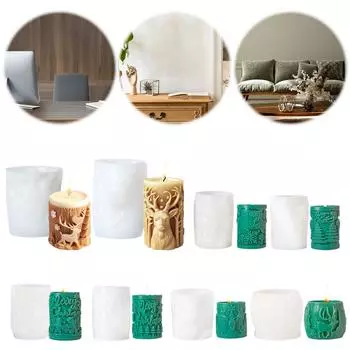 Christmas Candle Mold DIY Handmade Scented Candle Silicone Mold Merry Christmas Phrases Pillar Candle Mould Ornament Children
