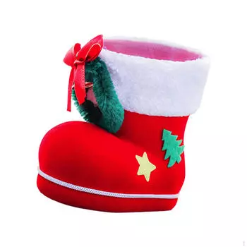 Christmas Candy Boot Bag Decoration Decorative Kids Hanging Pendant Reusable Xmas 9cmx10cmx6cm