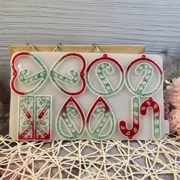 Christmas Candy Cane Earrings Mold Easy to Use Silicone Molds for Christmas Candy Cane Earrings and Festival Charm