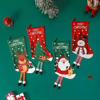 Christmas Cartoon Pattern Santa Claus Snowman Reindeer Home Party Gift Bag Festival Supplies