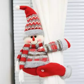 Christmas Cartoon Santa Claus Snowman Elk Curtain Tieback Curtain Buckle Holder Bedroom Hook Fastener Clamp Home Decor