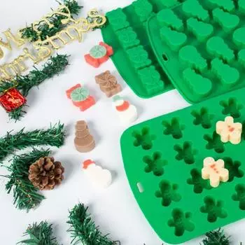 Рождественская форма для шоколада силиконовая DIY Санта-Клаус олень желе форма пряничные человечки Рождество C