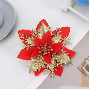 Christmas Christmas Flower Accessories Christmas Ornaments Christmas Tree Decoration Simulation Gold Dust Plastic Flowers