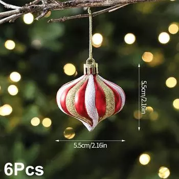 Christmas Christmas Tree Decorations New Year Decoration Star Shape Shining Candy Shape Christmas Atmosphere 6PCS