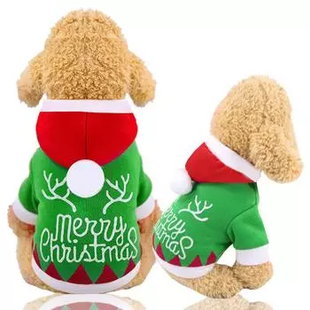 Christmas clothes dog cat pet supplies autumn and winter new holiday clothing medium dog dog bipeg cat clothing XS bust 30 back length 20cm