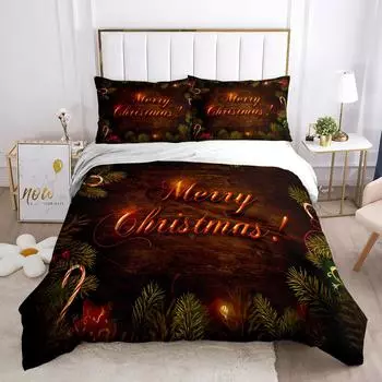 Christmas Collection Three-Piece Gift Set Holiday Kit Quilt Set Bedding 135 * 200 (two-piece set) 90g
