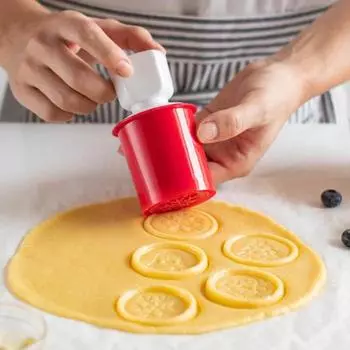 Набор рождественских штампов для печенья, 6 видов, формочки для печенья, плунжер, антипригарное покрытие, самодельная форма для тиснения рождественского печенья, тиснитель для шоколадной помадки красный