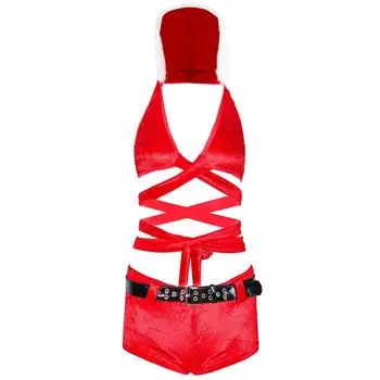 Рождественский костюм, пристегивающееся веселье, групповое S-лидирующее сценическое выступление, раздельный сексуальный рождественский наряд average size