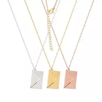 Christmas Couple Gift Envelope Love Letter Clavicle Chain Female Senior Sense Light Luxury Can Open the Clavicle Chain Pendant золотой