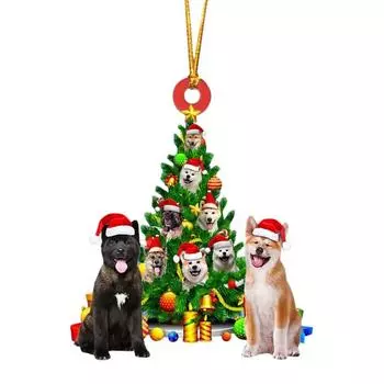 Christmas Creative 2023 Pet Dog Cat Hanging Decoration Acrylic Car Backpack Ornament a