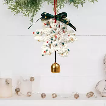 Christmas Crocheted Snowflake with Metal Bell Tree Decoration Style A