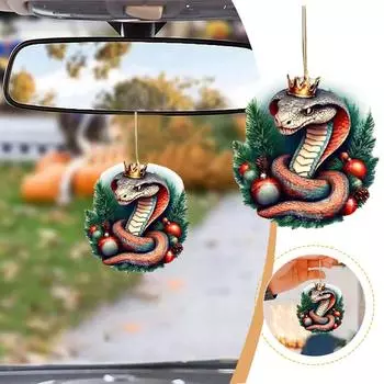 Christmas Crown Snake Hanging Pendant Border Flat Car Decor Festival Crown Cartoon Snake Hangin J2D0 A-1pcs
