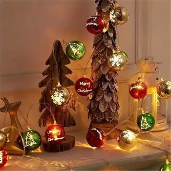 Christmas Decoration Ball String Lights LED Holiday Fairy Lights Battery USB Operated Party Indoor Decor Night Lights 844 1.5m 10balls battery