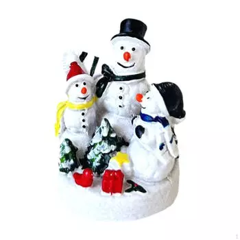 Christmas Decoration Figurine Crafts Winter Decor Desktop Ornament Xmas Statue for Office Snowman
