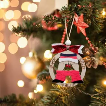 Christmas Decoration Funny Wooden Pendant With Tether Christmas Tree Pendant Spoofing Pendant One Size белый