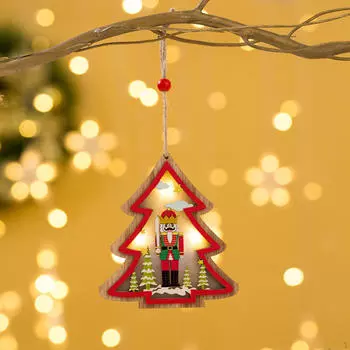 Christmas Decoration Holiday Scene Setup Glowing Tree Pendant Illuminated Ornaments for Christmas tree