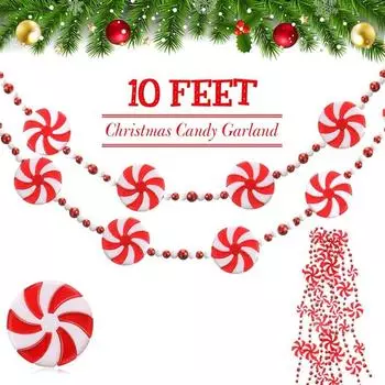 Christmas Decoration Pendant Christmas Tree Decoration String Tassel Beaded Candy Pendant Wreath 2.2cm