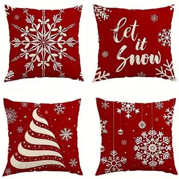 Christmas decoration pillow cover snowflake pattern printing living room sofa cushion cover room home party decoration 40x40cm