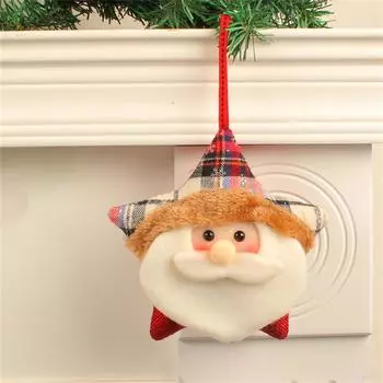 Christmas Decoration SantaClaus Elk Christmas Tree Decorative Plush Christmas Star Figure Pendant3D One Size