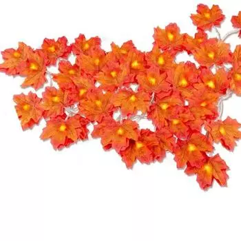 Christmas Decoration Simulation Maple Leaf Light String Halloween Room Courtyard Decoration Lantern Wreath Home Party Decoration 2M 10Led-Battery box