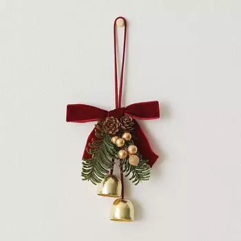 Christmas decoration simulation pine cone bell pendant Christmas car hanging berry rattan small wreath eucalyptus small wreath