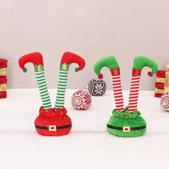 Christmas Decoration Supplies Inverted Elf Legs Festival Party Interior Decoration Ornaments красный