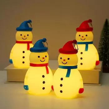 Christmas Decorations Led Lamp Children s Portable Night Lights LED Snowman Pendants Lights Christmas Lights Backpack Decoration синий