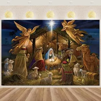 Christmas Decorations On the day of Jesus descent 70.8x43.3Inch Background Banner Home Xmas 2025 New Year Party Decors