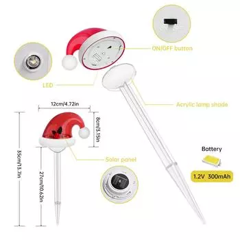 Christmas Decorations Outdoor Waterproof Solar Christmas Garden Stakes Solar Christmas Pathway Lights for Yard Lawn Path Xmas